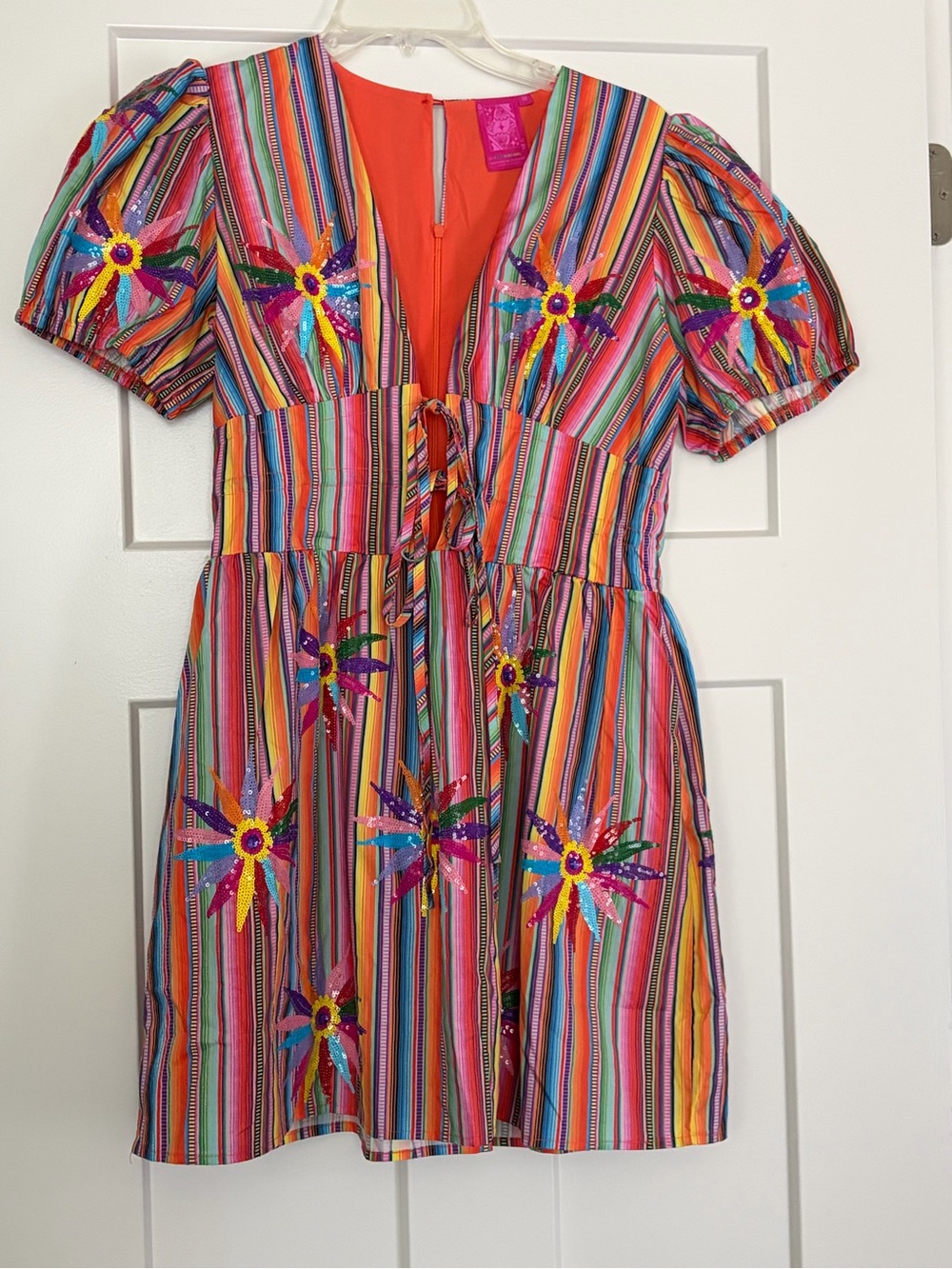 Queen of sparkles Rainbow Stripe Cotton Rainbow Pinwheel NWT Size Medium